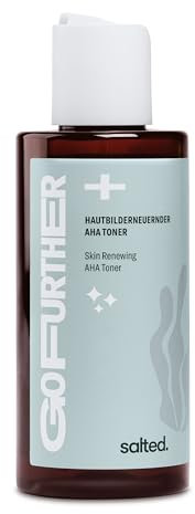 salted. Hautbilderneuernder AHA Toner | 150 ml | Peelt die Haut | Bekämpft Pickel und Unreinheiten | Mit Glykolsäure und veganer Milchsäure | Mehr Glow | Für ölige und Mischhaut | Vegan