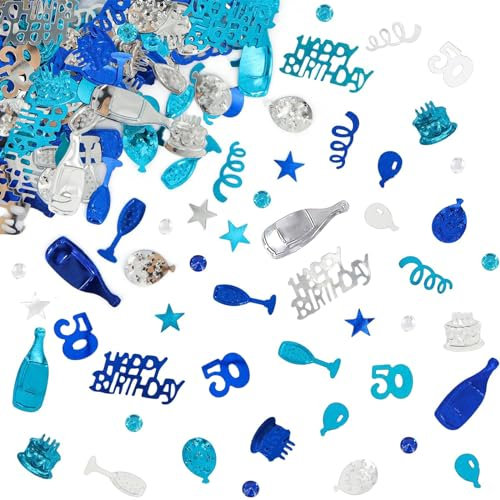 ALEGRE® Konfetti 50 Geburtstag Deko,Streudeko 50. Geburtstag,Deko 50. Geburtstag Frauen Männer,Konfetti Streudeko Geburtstag,Tischdeko 50 Geburtstag,Geburtstagsdeko 50,Confetti Deko 50 Geburtstag