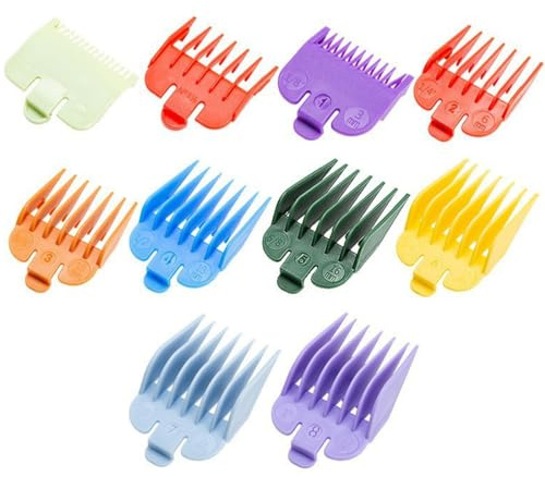 Aufschiebekämme für Schermaschine 10 Stück Haar Clipper Guide Limit Kamm Set Trimmer Aufsätze Aufsteckkamm für Wahl Haarschneidemaschine Magic Clip Trimmer Rasierer Gesichtshaarschneidemaschinen