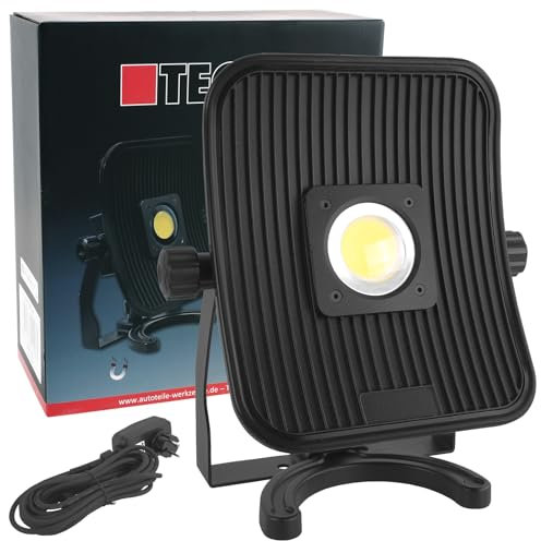 TECPO LED Arbeitsleuchte 50W, 4500 Lumen, Akku & Kabel, COB-Baustellenlampe mit Powerbank, Baustellenleuchte, robust & wasserdicht, ideal für Werkstatt, Garten & Außenbereich, LED Leuchte, Strahler