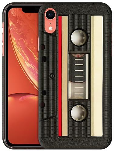 GlamCase for iPhone XR, iPhone XR Case - Vintage Cassette Design Printed Slim Fit Cute Plastic Hard Snap on Protective Designer Back Phone Case/Cover for iPhone XR Multicolor