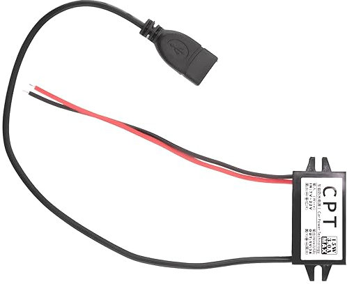 Janasiba Transformador de corriente para coche, CC 12 V a 5 V, 3 A, con adaptadores USB individuales, para cargar teléfonos de audio de coche