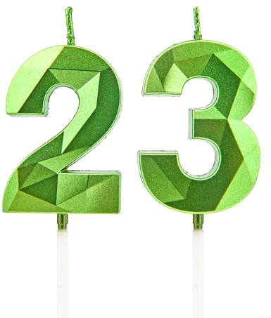 DTXLX Grün Zahl 23 Geburtstagskerzen Kuchen Deko | Grüne, Zahlenkerzen, Geburtstagsdekoration, Happy, Birthday, Kuchen-Topper, für, Geburtstagsfeiern, Hochzeiten, Firmenjubi...