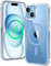 FNTCASE für iPhone 15 Clear Hülle: Hybrid Magnetische mit Kameraschutz Fallschutz Anti Vergilbung Kratzfest Militärschutz Dünne Transparent Handyhülle iPhone 15 Cover 6.1 Zoll Blau Klar