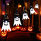 LEWBDF Halloween Deko Geisterhexe Hut, Halloween Dekoration, Batteriebetrieben Leuchtender Hexenhut, 5 Stück Hängende Geister mit Hexenhut, für Outdoor Kinder Garten Dekorations