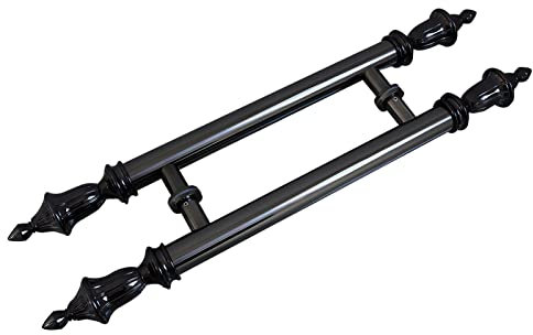 Schiebetür-Duschtür im Landhausstil, antiker Schiebetürgriff für Büro, Hotel, Geschäft (Schwarz, 80 cm)