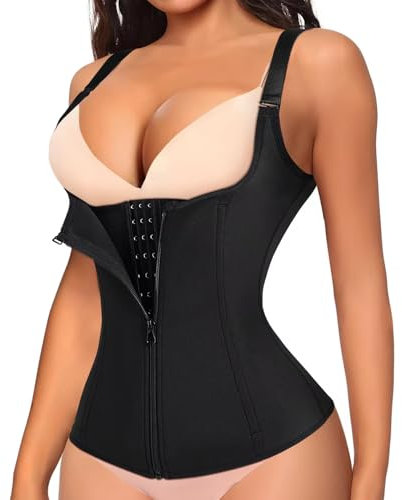 DKDDSSS Femme Gaine Corset Minceur, Body Sculptant Shapewear, Serre-Taille Body Sculptant, Invisible Waist Shaper, Ventre Plat Waist Shaper (Noir, L)