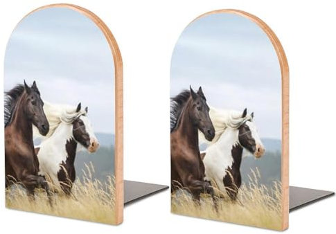 Une paire de serre-livres pour étagères, serre-livres en forme de cheval pour bureau et école