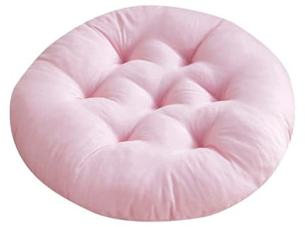 Stuhlkissen Rund 40cm Weiches Stuhlauflage Indoor Ourdoor Sitzkissen Bodenkissen Dekokissen für Esszimmer, Küche, Garten, Büro (Rosa)