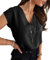 Cicy Bell Bluse Damen Ärmellose V-Ausschnitt Tops Sommer Elegant Cap Sleeve T Shirts Casual Lose Einfarbig Oberteile Schwarz XXL
