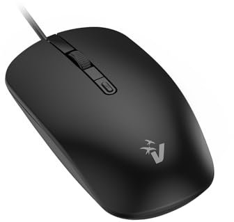 VulTech MOU-10, Souris Filaire USB, commutateur DPI réglable de 1000 à 2000, 4 Boutons + molette de défilement, Ergonomique, Ultra-léger, Plug and Play pour Windows, Mac OS X et Linux