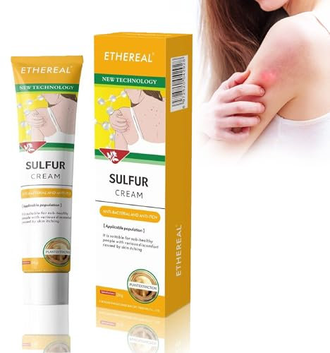 Crema de sulfur 20 g, Crema antifúngico, ungüento para la psoriasis, adecuado para picaduras de ácaros, irritación inflamatoria de la piel, picor