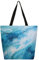 Canvas-Tragetasche, blaue Wellen, geriffelt, Einkaufstasche, Schule, Schultertaschen, Damen, Herren, modische Handtasche