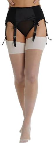 Playful Promises Creme De Peche Seamed Stockings - Soft Pastel Pink 15 Denier Hosiery - Vintage Inspired Stockings with Back Seam, Reinforced Heel and Toe, Elegant Retro Lingerie Style