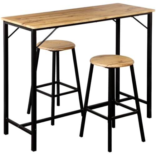 Kesper | Küchenbar mit 2 Hockern, Eichenoptik, Metall | 1597813
