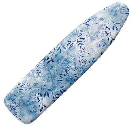 Bügelbrettbezug Blaue Rose Blätter Bügelbrettbezug 120x40 Elastisch Bezug Bügelbrett für Schnelles Bügeln Bügeltischbezug Hitzeresistent Bügelbrettbezüge Ironing Board Cover Bügelbezug