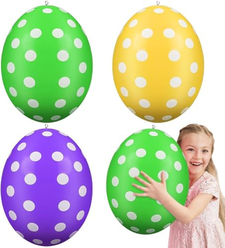 FWHFNB 3 Stück Aufblasbare Ostereier,Ostereier,Riesige Bunte Ostereier,Aufblasbare Ostereier Ornamente,für Ostern,drinnen und draußen,Hof,Garten,Rasen (Ostereier-A)