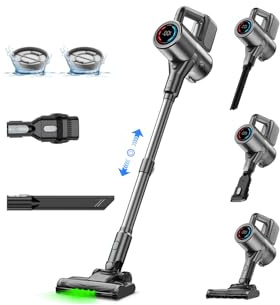 Slivamo Aspirapolvere senza fili potente, autoportante, leggero, portatile senza fili con indicatore LED verde, adatto per Peli di Animali, Pavimenti Duri, Casa e Auto