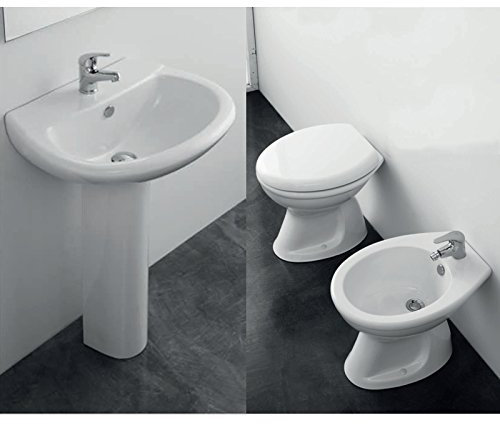 ELMA Set Sanitari Bagno 5 PZ Vaso Scarico Pavimento