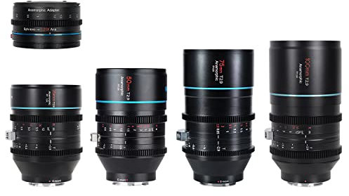 SIRUI T2.9 1.6X Vollformat RF Mount Anamorphoten Set mit 1.25x Anamorphoten Adapter (35mm,50mm,75mm,100mm)