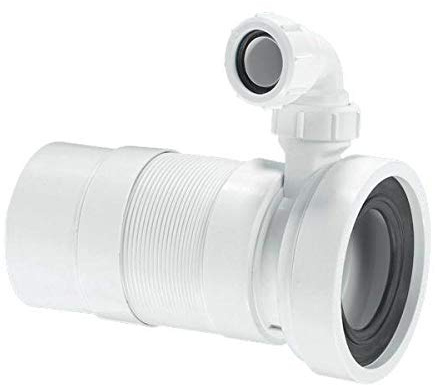 McAlpine Plain End Outlet Flexible WC Connector (Medium Length) with Universal Vent Boss WC-F23PV