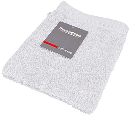 Traumschloss Waschandschuh »Frottier-Line« 100% Baumwolle | flauschig weich | hellgrau | 16x21cm