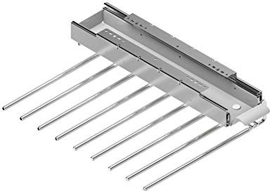 Hosenhalter Kleider-Schrank Hosen-Auszug mit Ablage für Hosen & Jeans | Metall Silber matt | Hosenbügel-Halter mit Gummi Überzug | Vollauszug mit Länge 455 mm | 1 Stück - Hosen-Aufhänger ausziehbar