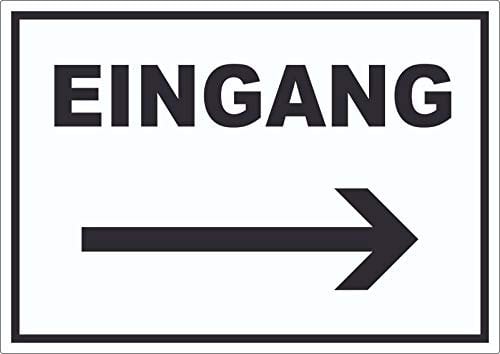 Eingang Aufkleber mit Pfeil nach rechts A4 (210x297mm)