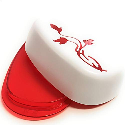 Berossi Beurrier en plastique avec couvercle Motif floral Sans BPA Rangement dans le réfrigérateur Boîte à beurre en plastique Beurrier Plateau tournant Boîte de service Style floral beurrier rouge