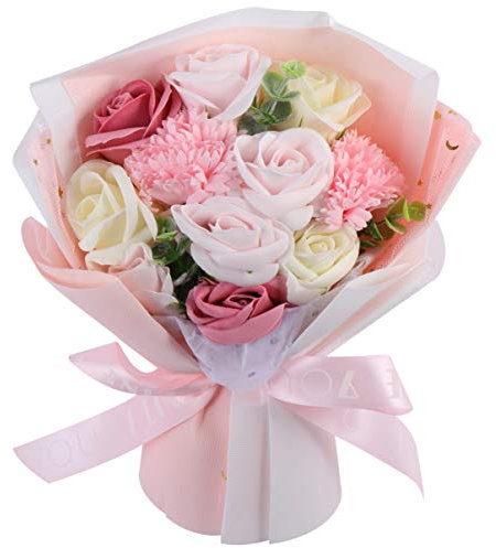 BESPORTBLE 1 Bündel Künstliche Seife Blume Rose Blumen Nelke Seifenstrauß für Valentinstag Jubiläumsfest (Rosa)