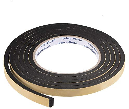 sourcing map Burlete Adhesivo EVA, Cinta Aislante Espuma de de Una Cara 10mm Ancho 5mm Grosor 2m Longitud, Burlete Puerta Burlete Ventana, Paquete de 1