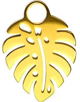 PIERCINGLINE Chirurgenstahl Anhänger für Clicker Ringe & Kreolen MONSTERABLATT PALMENBLATT Piercing Ohr Helix Goldfarben