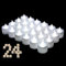UHAT Lot de 24 bougies chauffe-plat à piles sans flamme de couleurs assorties, diamètre 3,8 cm, fausses bougies pour célébration, fête (blanc froid)