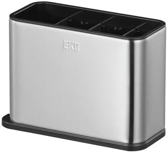 EKO - Kitchen Utensil Holder - Utensil Organiser & Cutlery Drainer for Sink - Customisable Compartments for Cutlery, Gadgets - Stainless Steel Utensil Holder - Perfect for Kitchen