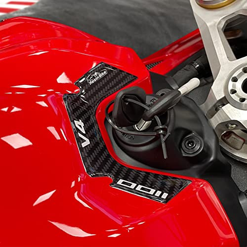 Resin Bike Aufkleber für Motorrad Kompatibel mit Ducati Panigale V4 und V4S 2022. Schlüsselschutz vor Stößen und Kratzern. 3D-Harzklebstoff - Stickers - Made in Italy