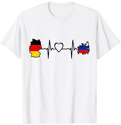 Deutschland Russland Herzschlag - Deutsche Russland Flagge T-Shirt