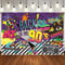 90er Jahre Party Dekorationen, Back to The 90's Backdrop Banner mit Hängeseil, 150 x 90 cm, Retro Hip Hop Graffiti Rock Punk Musik Dance Wand Fotografie Hintergrund Geburtstag Party Supplies