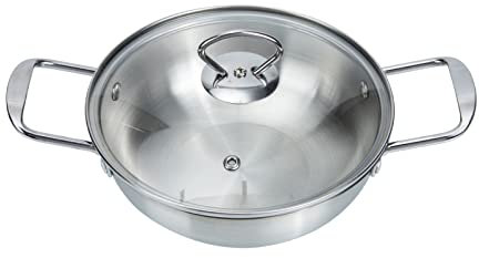 Happyyami ramen soup pot Stainless Steel Everyday Pan stainless frying pan Stainless Steel Pan kitchen ramen pot pan with lid korean ramen pot with lid skillet induction hand pulled noodles