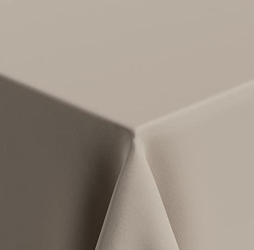 Venilia Tischdecke Uni Taupe, Tischtuch, Tischwäsche, Tischdeko, bügelfrei, aus Polyester, rechteckig, 1,5 x 3m, 59533