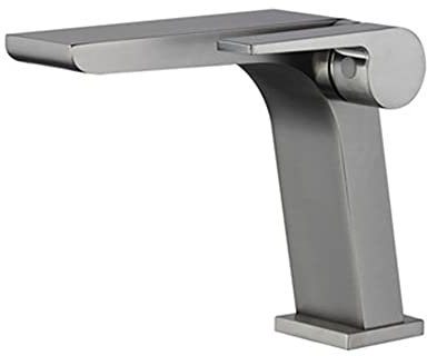 Mitigeur de lavabo de salle de bain moderne, robinet de cascade pour évier de vanité de lavabo, robinet de salle de bain d'eau froide et chaude à levier unique pour hôtel de camping-car, appartement,