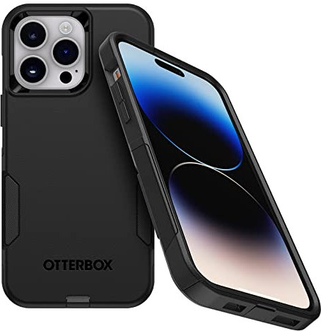 OtterBox iPhone 14 Pro Max (ONLY) Commuter Series Case - BLACK, slim & tough, pocket-friendly, with port protection