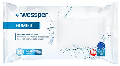 Wessper Humifill Dehumidifier Refill Pack for Indoor Use, Dehumidifier Granules Cushion 250 g, Suitable for All Moisture Absorbers, Room Dehumidifiers Without Electricity - Pack of 20 - White