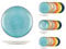 H&H Caribe - Servicio de mesa, 18 platos de Stoneware, colores surtidos, lavavajillas, mesa alegre, verano