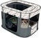 Floving Portable Doghouse Pet fence Foldable Pet playpen Rectangle Delivery Room Cat Nest Cat hut Puppy house Kennel Closed Pets Tent with carry bag (S/70 * 50cm, Gray)