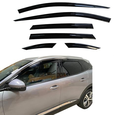 AUTO CLOVER Lot de 6 déflecteurs d'air pour Peugeot 3008 2016+ Noir E207