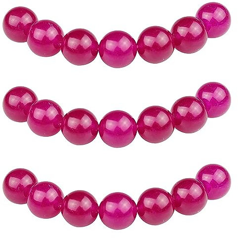 MJDCB Perlen zum Auffädeln 6mm 60 stück Rosenroter Jade Halbedelsteine Perlen mit Loch Lose Runde Steinperlen für Herstellung Schmuck Armbänder Halsketten