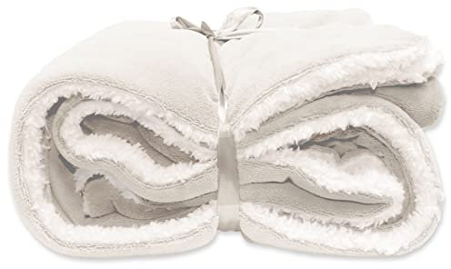 PERAGA GARDEN Decke Plaid Lars 150 x 200 cm, Weiß, Wildleder, weiches Fleece, warmes Winter, Geschenk