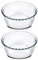 Juego de 2 Moldes redondos para Soufflé, Moldes de Vidrio Roscado, Bandeja refractaria, Molde para hornear, Plato de horno, capacidad 2.4 L - Diámetro 21.5 x Altura 9.8 cm -JUANIO-