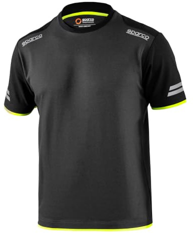 Sparco Herren Arbeits-T-Shirt Tucson aus atmungsaktivem technischem Sommerstoff. Piqué-Shirt mit verstärkten Schulterpartien und hochsichtbarem Design.