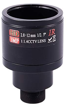 Graootoly HD CCTV Objektiv 3.0MP M12 2.8-12mm Varifocal CCTV IR HD Objektiv, F1.4, manueller Zoom